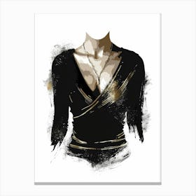 Woman In A Black Dress Canvas Print