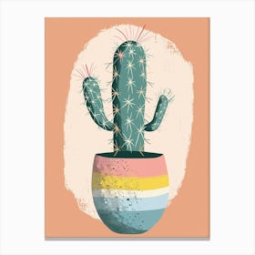 Easter Cactus Plant Minimalist Illustration 2 Canvas Print