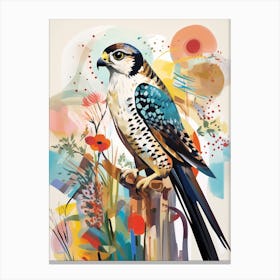 Bird Painting Collage Falcon 4 Canvas Print