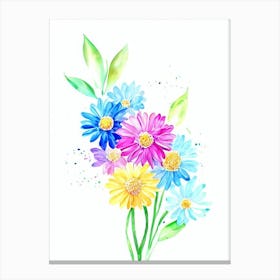 Daisies 2 Watercolour Flower Canvas Print