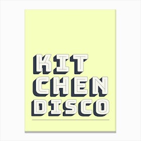 Kitchen Disco in Lime Canvas Print