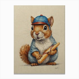 Squirrel With A Sandwich Canvas Print