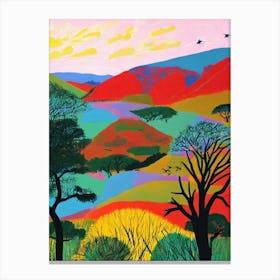 Serengeti National Park 1 Tanzania Abstract Colourful Canvas Print