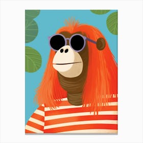 Little Orangutan 3 Wearing Sunglasses Canvas Print