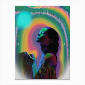 Colorful portrait of a woman, "Attraction" Canvas Print