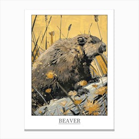 Beaver Precisionist Illustration 4 Poster Canvas Print
