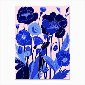 Blue Flower Illustration Lisianthus 1 Canvas Print