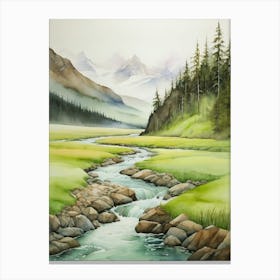 River In The Mountains.10 Canvas Print