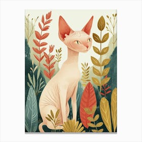 Sphynx Cat Storybook Illustration 1 Canvas Print