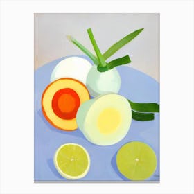 Leek Tablescape vegetable Canvas Print