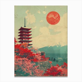 Kiyomizu Dera Temple In Kyoto Mid Century Modern 1 Canvas Print