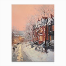 Dreamy Winter Painting Belfast Northern Ireland 2 Canvas Print