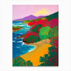 Anse Source D'Argent Beach, Seychelles Hockney Style Canvas Print