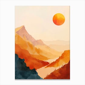 Sunset In The Mountains 1 Canvas Print