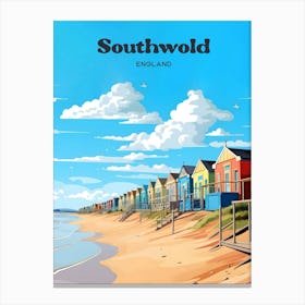 Southwold England Beach Travel Art Canvas Print