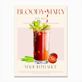 Bloody Mary Cocktail Mid Century Canvas Print