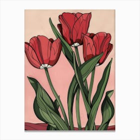 Red Tulips 7 Canvas Print