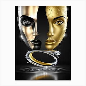 Gold And Silver Face Canvas Print