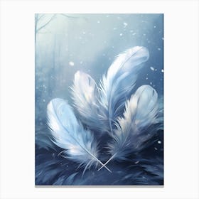 Bird Feathers In Winter 3 Canvas Print
