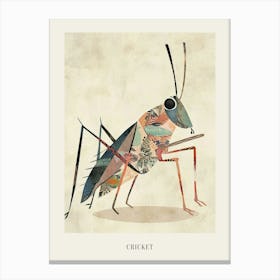 Colourful Insect Illustration Cricket 17 Poster Canvas Print