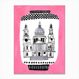St Pauls Cathedral Pink Canvas Print