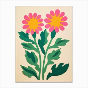 Cut Out Style Flower Art Calendula Canvas Print
