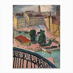 Karl Johans Torg, Stockholm, Isaac Grünewald Canvas Print