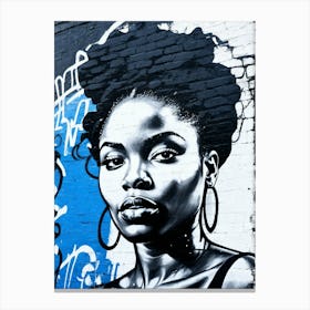 Graffiti Mural Of Beautiful Black Woman 135 Canvas Print