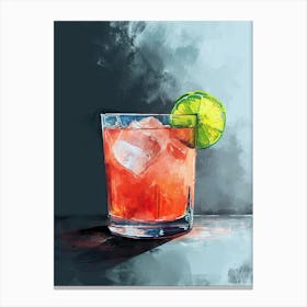 Cocktail In A Glass, Mid Century 1 Canvas Print