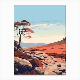 Dartmoor National Park England 4 Hiking Trail Landscape Canvas Print