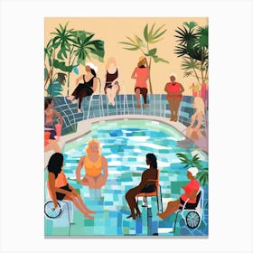 Body Positivity Hockney Style Pool 4 Canvas Print