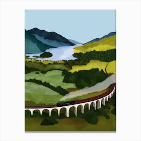 Steam Train Scottish Highlands Canvas Print