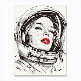 Girl In Spacesuit Canvas Print