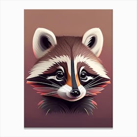 Common Raccoon Red Portrait Canvas Print