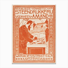 Dutch Vintage Poster Print On Print Making Canvas Print