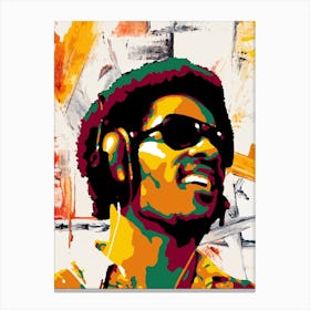 Stevie Wonder Colorful Canvas Print