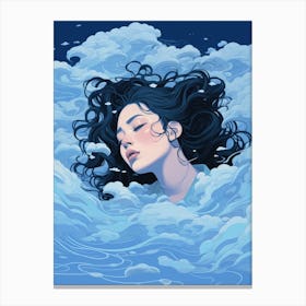 Girl In The Clouds Canvas Print