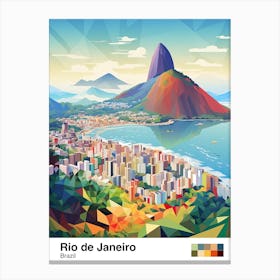 Rio De Janeiro, Brazil, Geometric Illustration 1 Poster Canvas Print