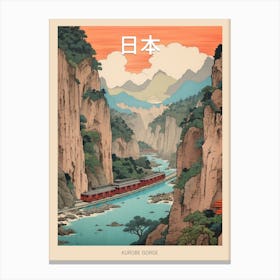 Kurobe Gorge, Japan Vintage Travel Art 1 Poster Canvas Print