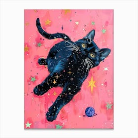 Black Cat In Space 5 Canvas Print