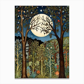 William Morris Full Moon In The Forest 13 Canvas Print