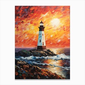 Sunset Lighthouse 15 Canvas Print