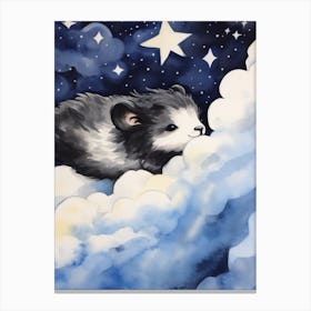 Baby Skunk 2 Sleeping In The Clouds Canvas Print