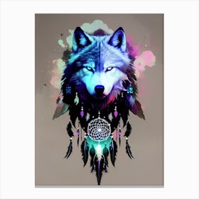 Dreamcatcher Wolf 4 Canvas Print