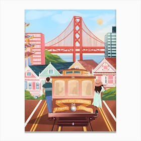 San Francisco Travel Landscape Painting Canvas Print