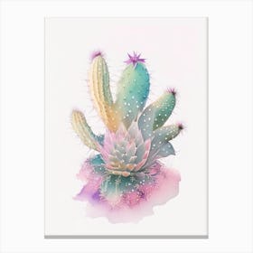 Star Cactus Pastel Watercolour 1 Canvas Print