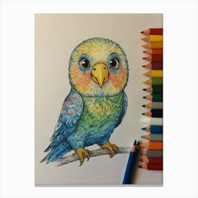 Parrot Coloring Page Canvas Print