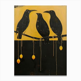 Crows On A Branch Canvas Print