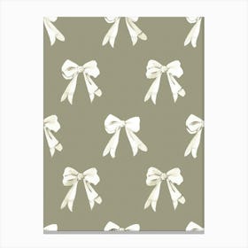 Sage Bows 2 Pattern Canvas Print