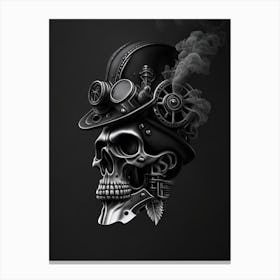 Skull With Steampunk Details Pink 2 Stream Punk Canvas Print